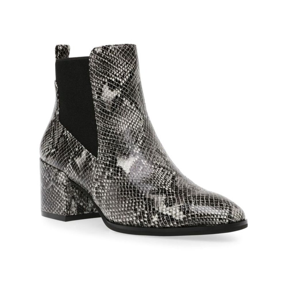 ANNE KLEIN Womens Black Animal Print Side Gussets Booties 5 M